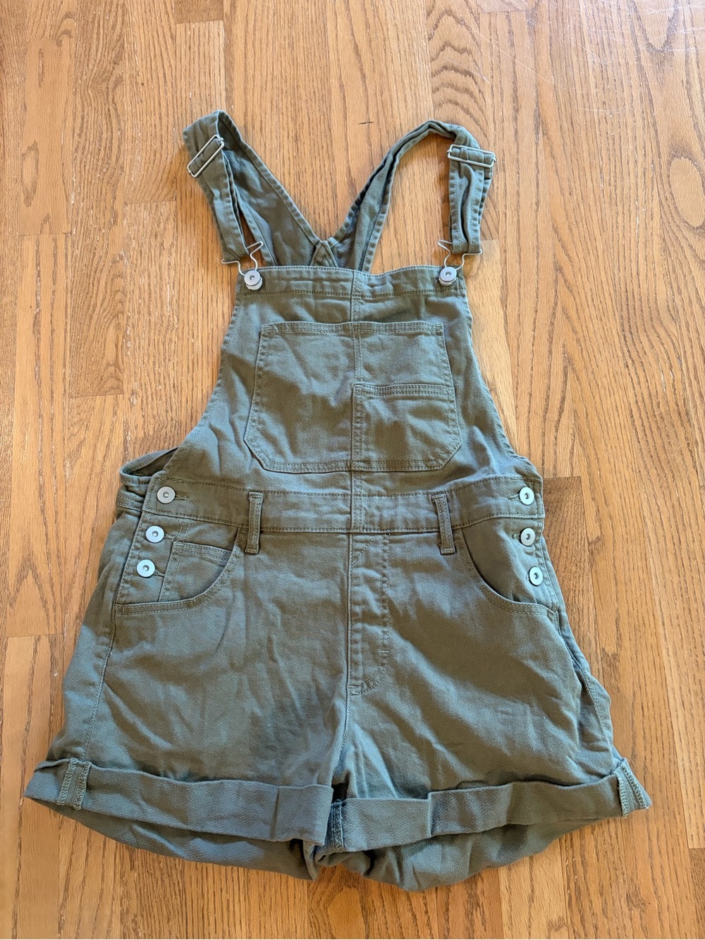 Women’s No Boundaries Green Overall Shorts Size Medium 7/9
